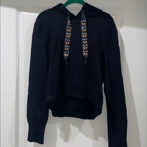 Zara Embellished Knit Hoodie
